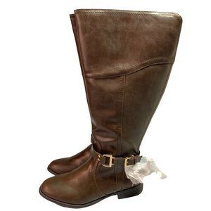 Comfortview Milini Wide Calf Boot Dark Brown Size 7M Cute Details